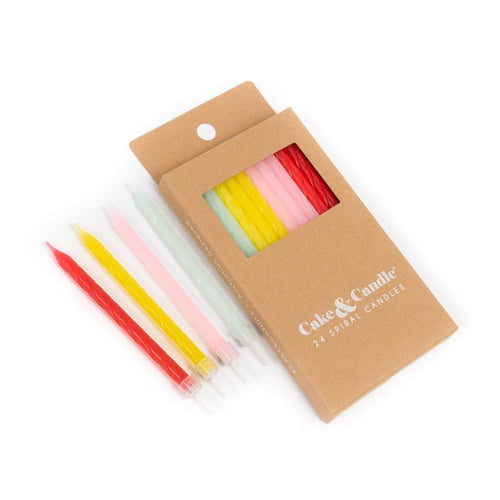 C&C Fun Combo Spiral Candles - 8cm - 24 pack