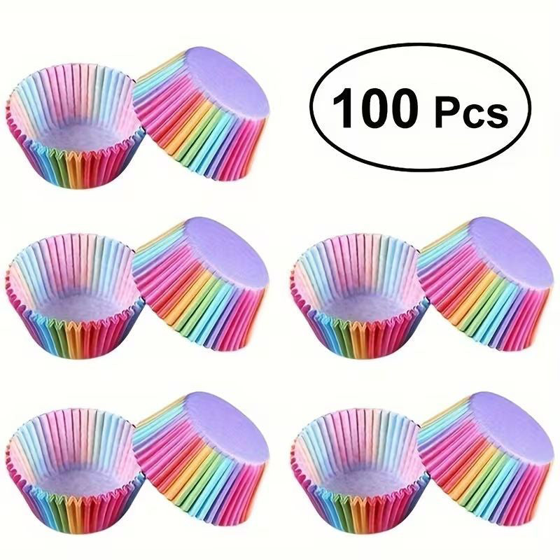 Rainbow Cupcake Cases – 100 Pack