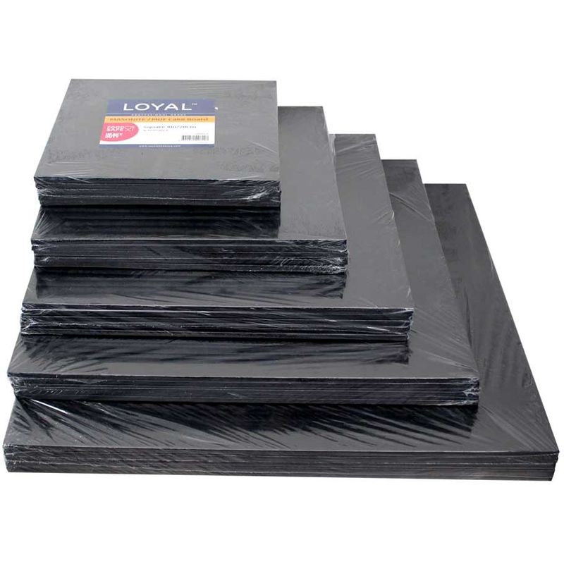 Loyal Masonite Cake Board - Square - Black - 14inch