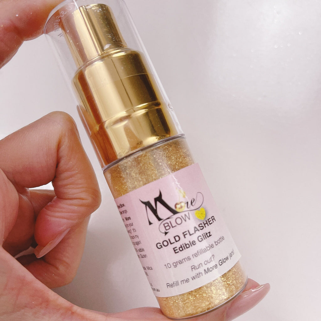 More Blow The Ultimate Glitter Puffer Spray - Gold Flasher 10g