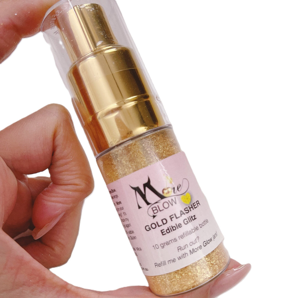 More Blow The Ultimate Glitter Puffer Spray - Gold Flasher 10g