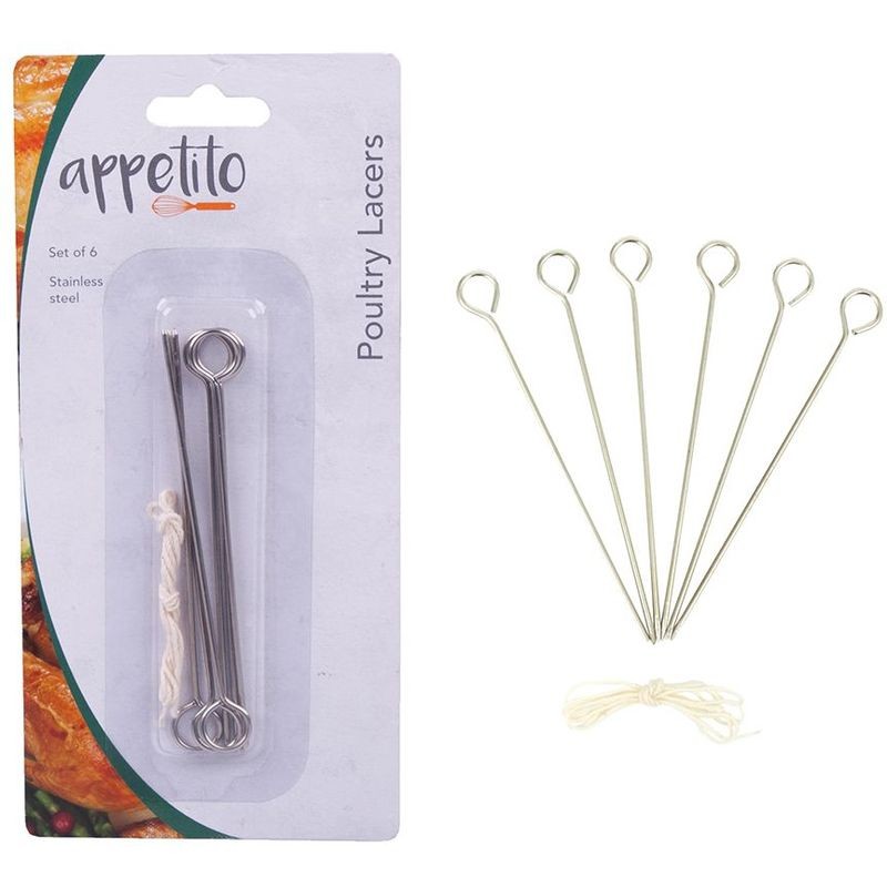 appetito-stainless-steel-poultry-lacers-set-of-6
