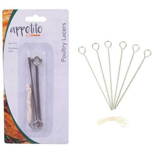 appetito-stainless-steel-poultry-lacers-set-of-6