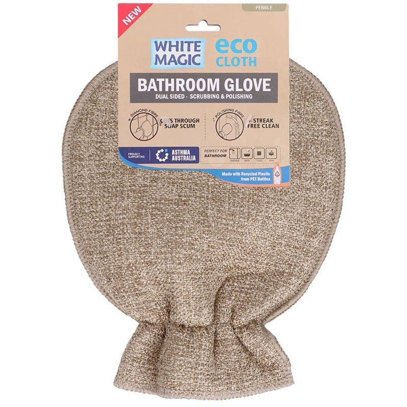 White Magic Eco Cloth Bathroom Glove - Pebble