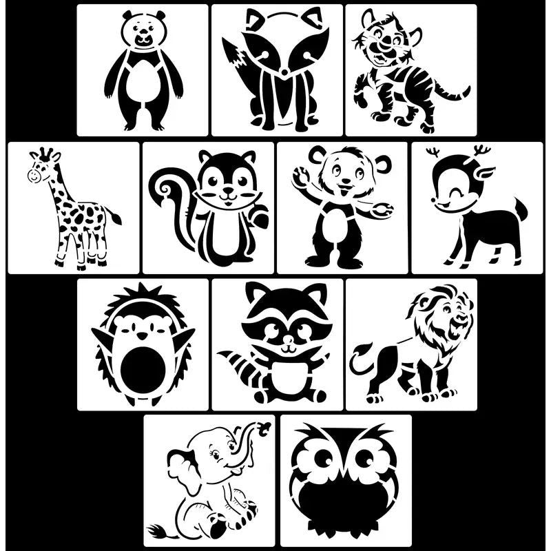 animal-stencil-templates-12pc-set
