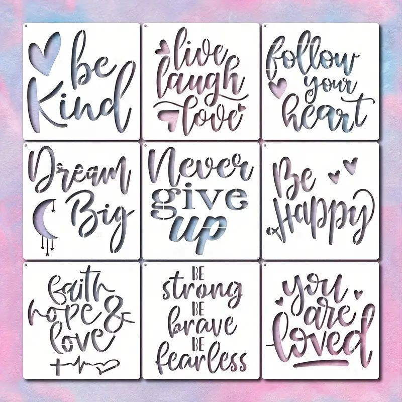 assorted-inspirational-words-stencil-templates-9pc-set