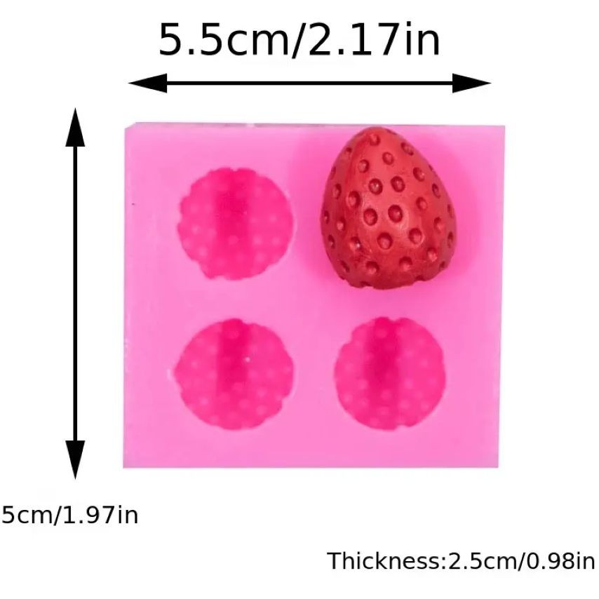 Strawberry Silicone Mould â€“ 4 Cavity