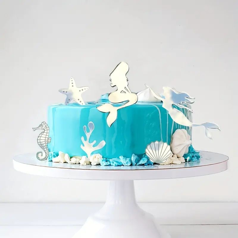 cake-topper-mermaid-silver-6pc