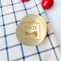 Acrylic Topper Round Best Dad - Gold 1pc