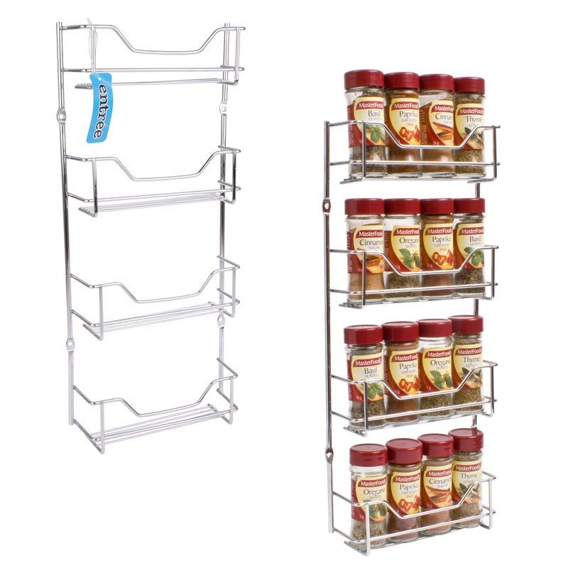 Entree 4-Tier Spice Rack - Chrome - 16 bottle capacity