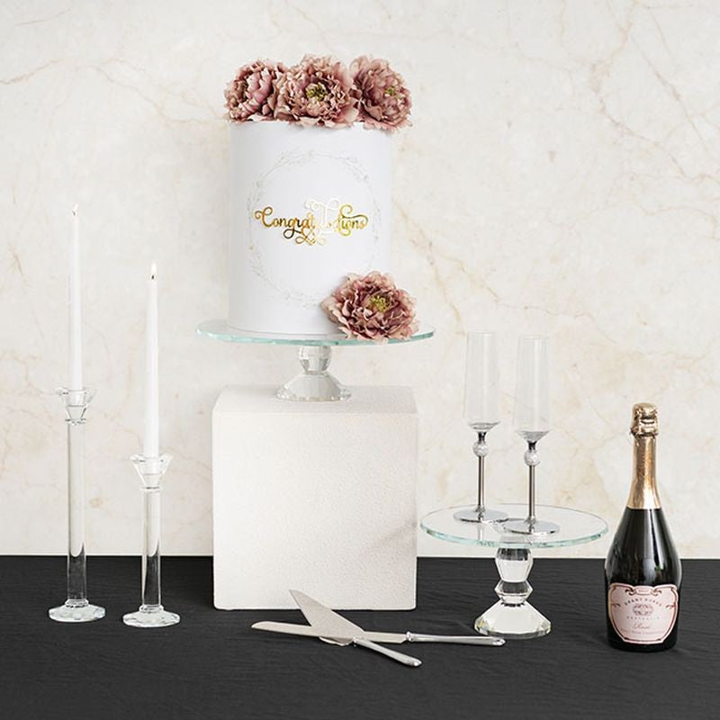 Koch Round Glass Crystal Cake Stand Clear 25cmDx15cmH