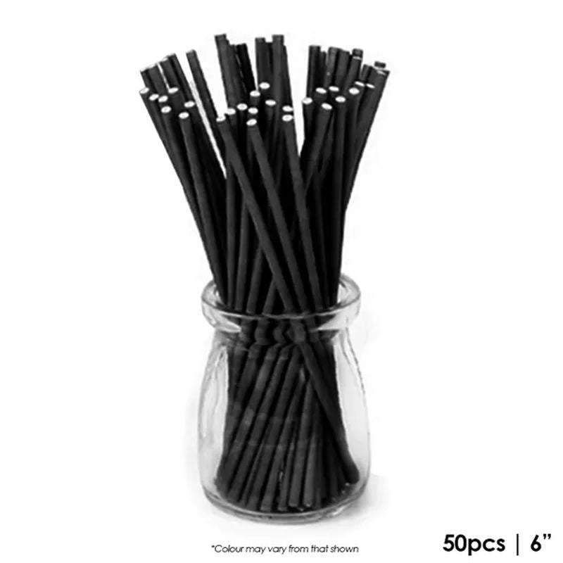 Cake Craft Pop Sticks Black 50pk 6inch