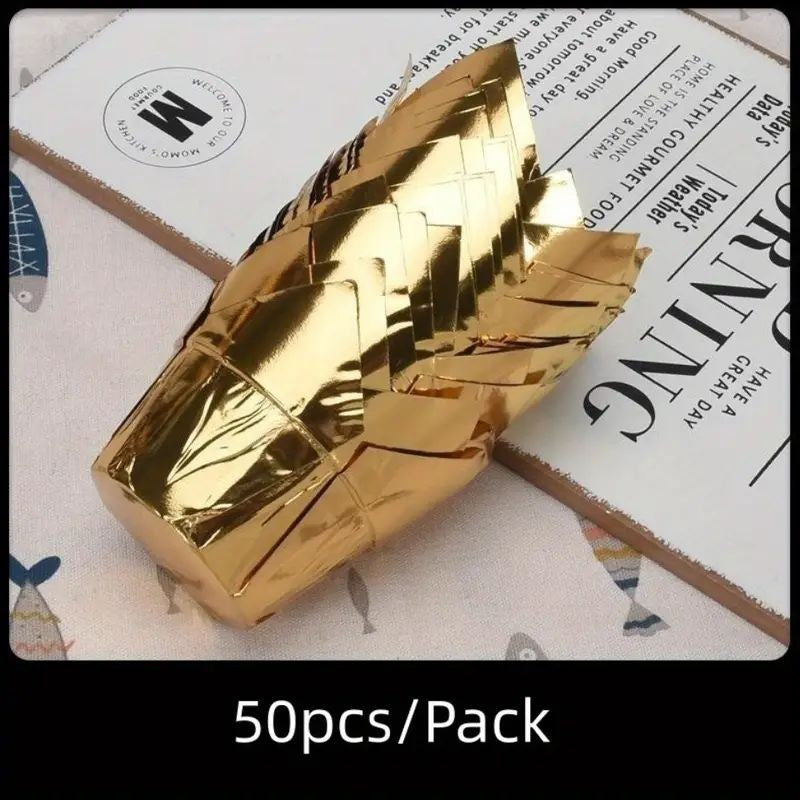 Tulip Muffin Cups and Cupcake Liners 50pcs Foil Gold