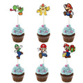 Cake Topper Super Mario Bros 24pc picks