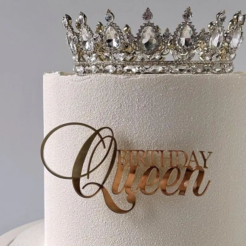 Cake Top Gold Acrylic Birthday Queen