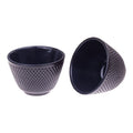 Teaology Cast Iron Tea Cup Set 120ml Hobnail Black 2pc