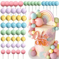 Cake Top Balls Blue Pink Colours 27pc