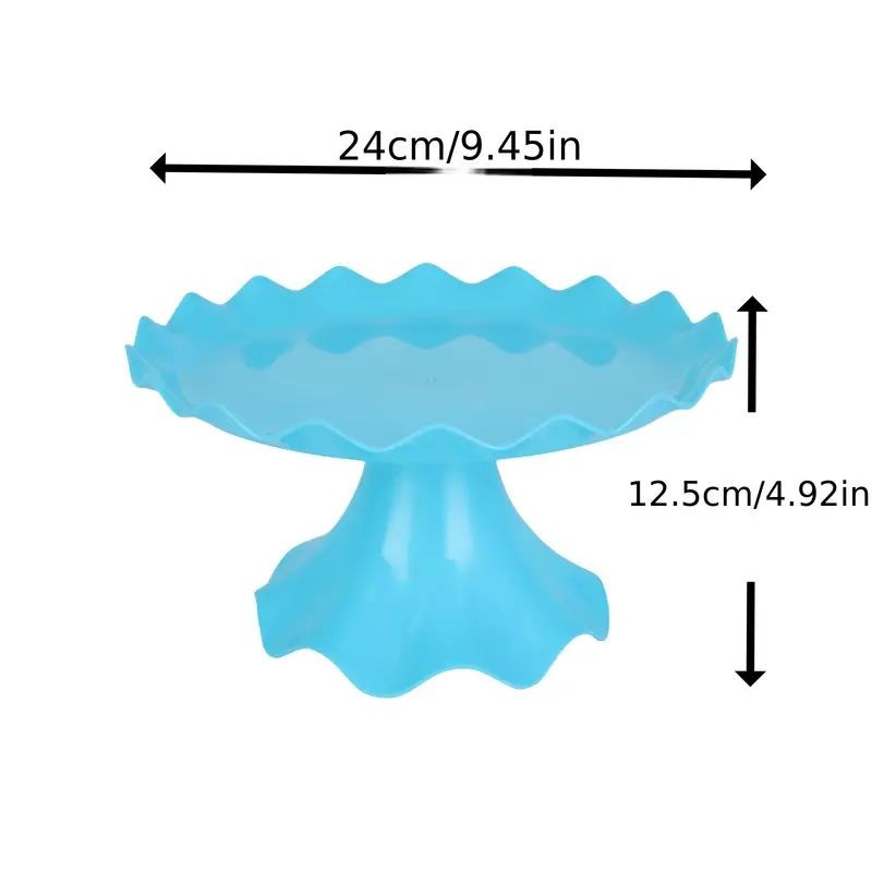 Scalloped Plastic Cake Stand - Pink