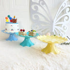 Scalloped Plastic Cake Stand - Blue
