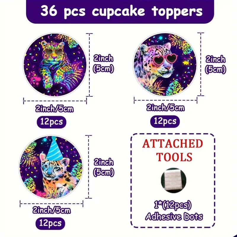 cake-top-rainbow-cheetah-36pcs