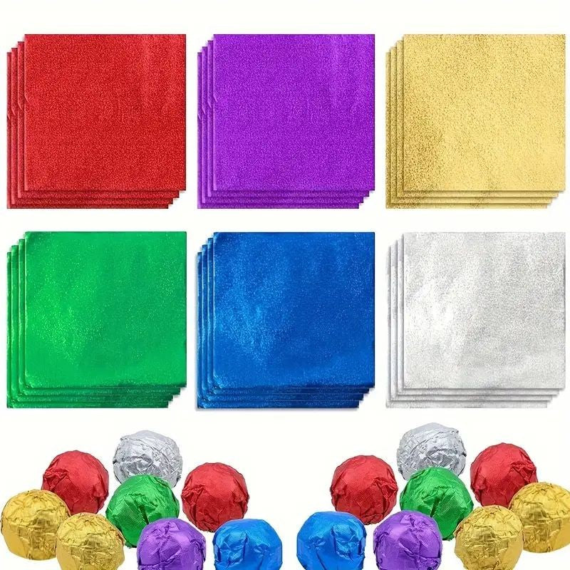 Chocolate Foil Wrappers 8x8cm 100p Purple