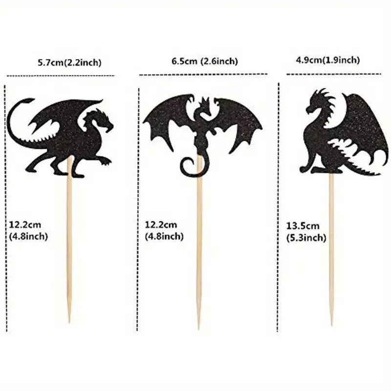 cupcake-toppers-black-glitter-dragon-24pc