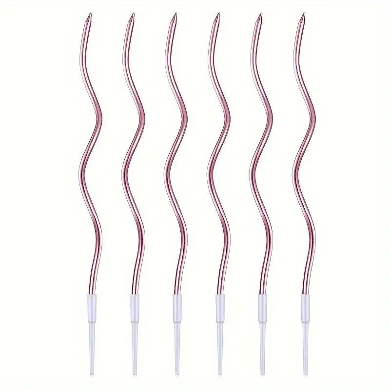Candles Twisty Spiral Rose Gold 6pc