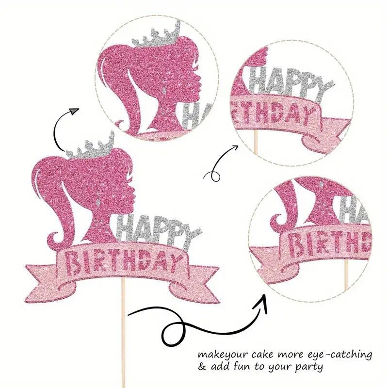 cake-topper-barbie-style-head-with-crown-pink-glitter