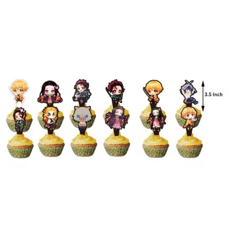 Cupcake Toppers Demon Slayer Assorted Designs 12pc