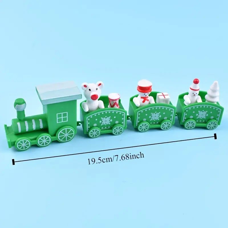 Cake Topper Mini Green Christmas Train