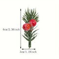 Cake Topper Mini Pine Needle & Berry 5 pack