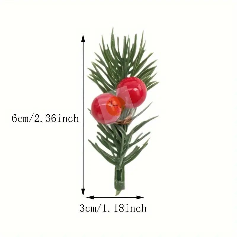 Cake Topper Mini Pine Needle & Berry 5 pack