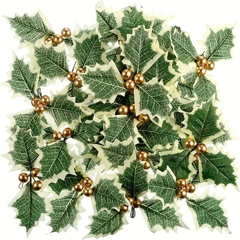 Artificial Holly Gold Berry 5pc