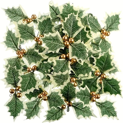 Artificial Holly Gold Berry 5pc