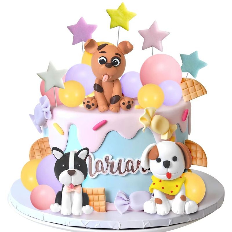 dog-figurine-cake-toppers-with-coloured-balls-stars-17pc
