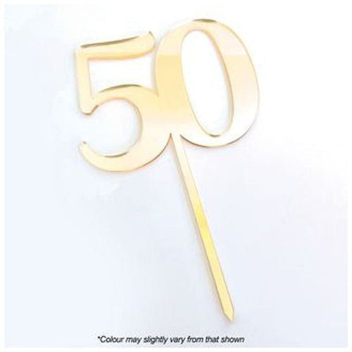 Cake Craft Gold Mirror Acrylic Cake Topper Age 50