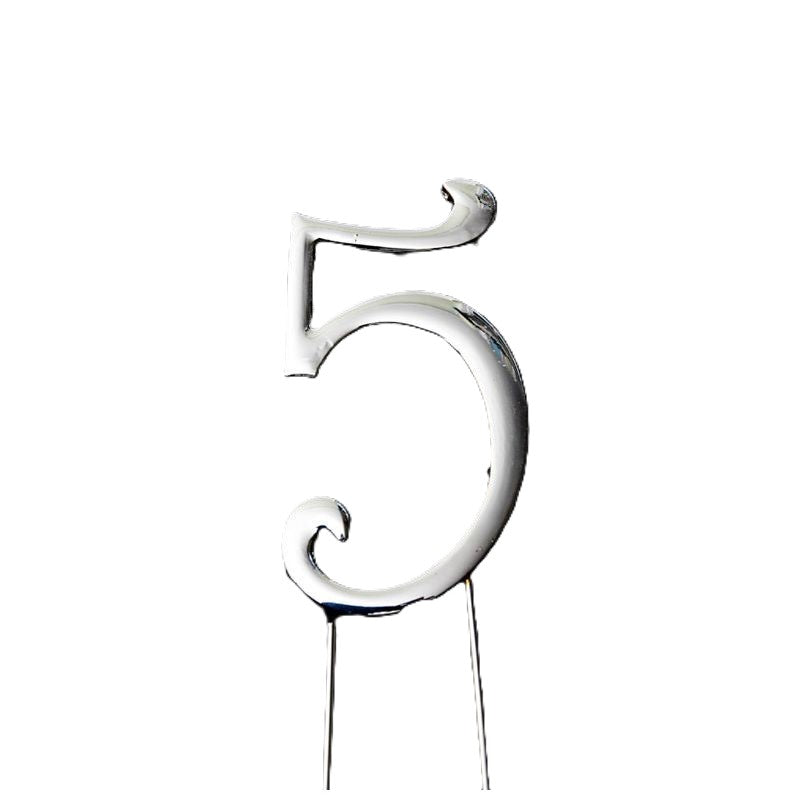 C&C Cake Topper Silver - Number 5 - 7cm