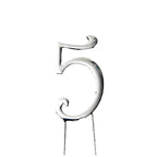 C&C Cake Topper Silver - Number 5 - 7cm