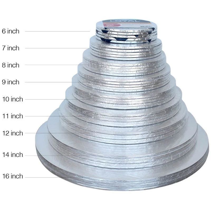 Loyal Masonite Cake Board - Round - Silver - 10inch