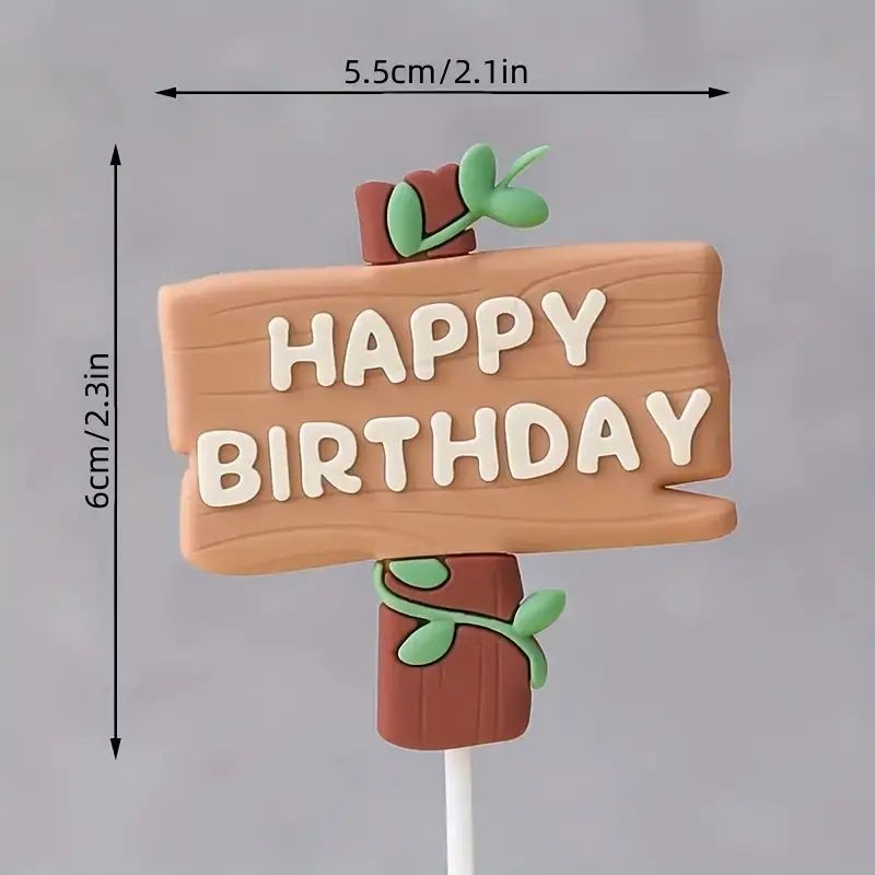 Cake Topper Woodlands - Wood Happy Birthday Sign