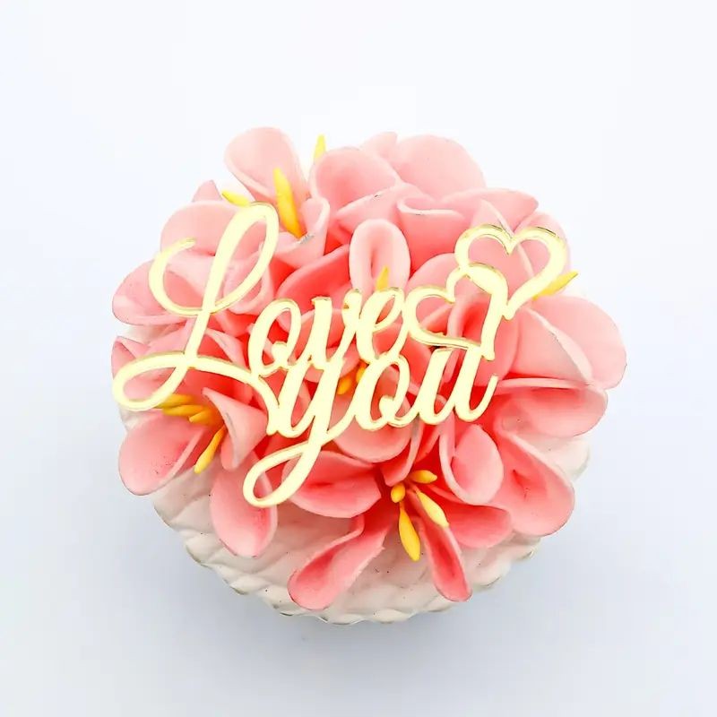 Acrylic Topper Gold Love You 1pc