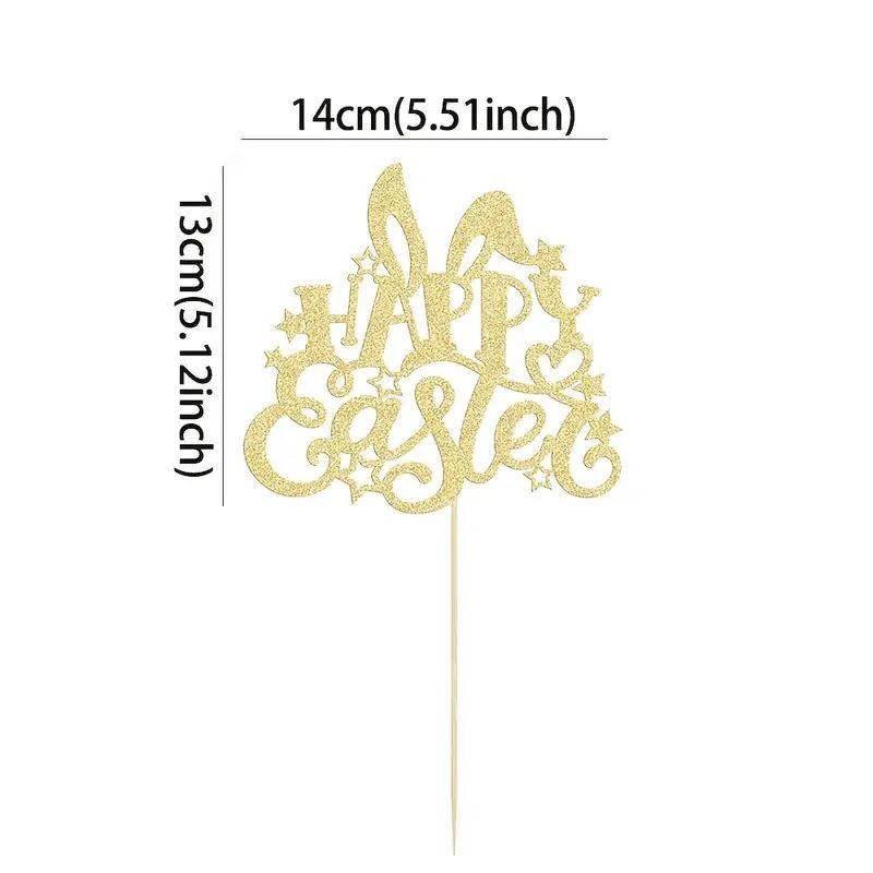 cake-topper-gold-glitter-happy-easter