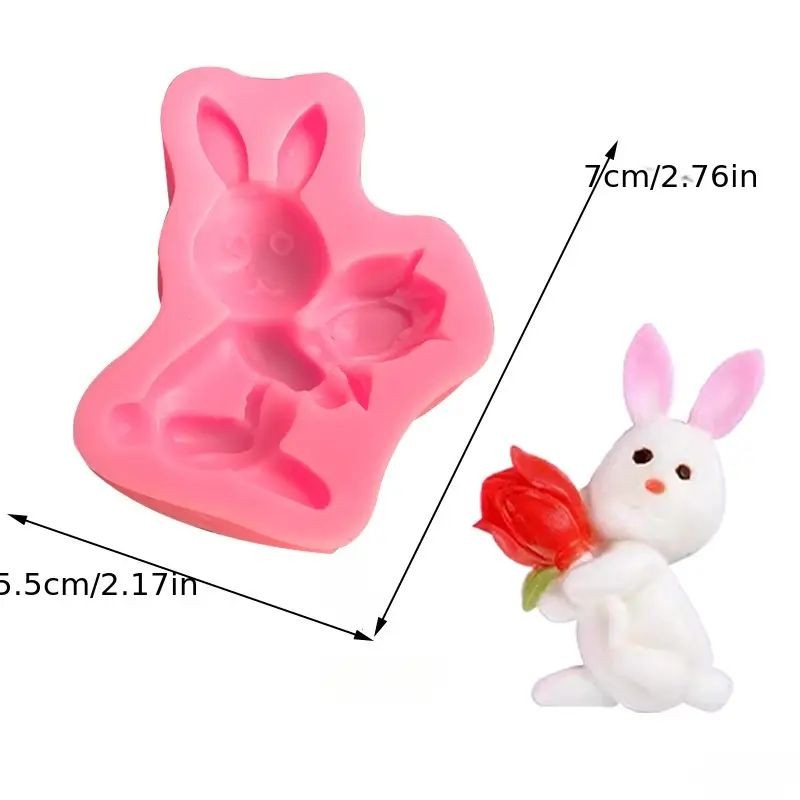 Silicone Mould Rabbit & Flower 1 cavity