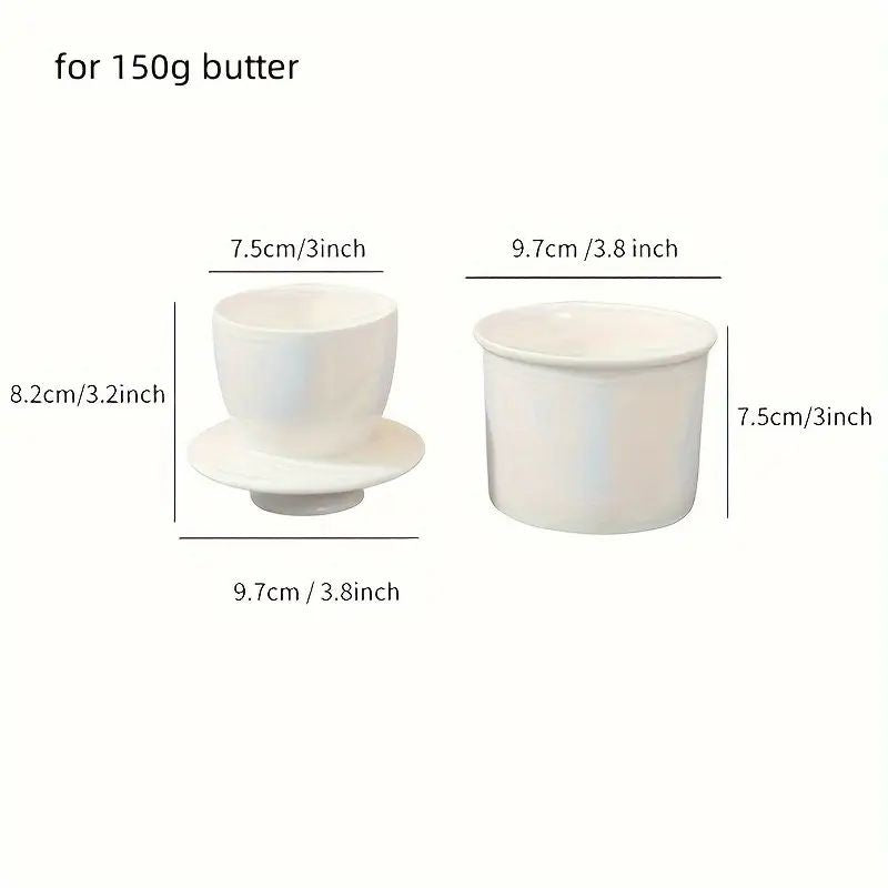 Ceramic Butter Bell Crock with Lid- Pale Blue