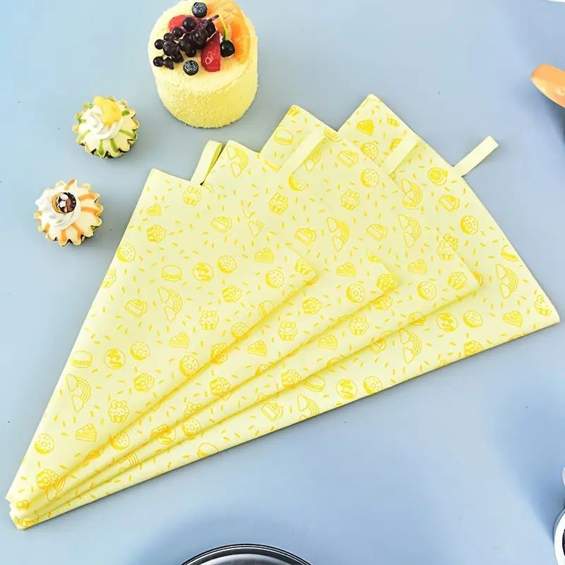 Piping Bag 4pc Set Yellow 10/12/14/16inch