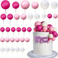 Cake Topper Ball Assorted Pinks 32pc