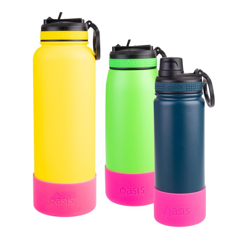 oasis-silicone-bumper-to-fit-challenger-sports-bottle-neon-pink-550ml