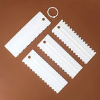 Buttercream Cake Scraper 4pc Set Assorted Designs
