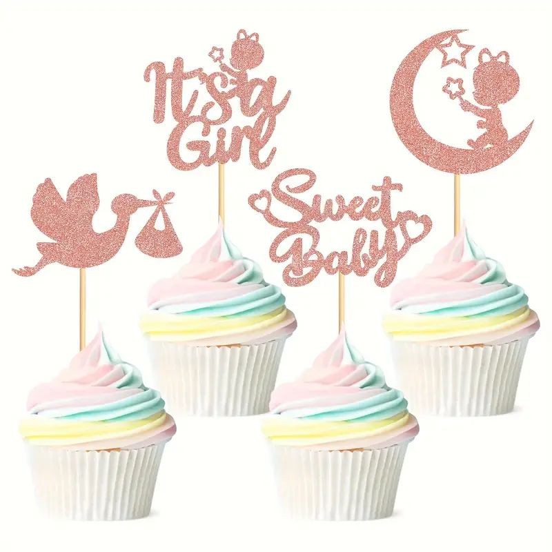 cupcake-topper-baby-shower-girl-rose-gold-12pc