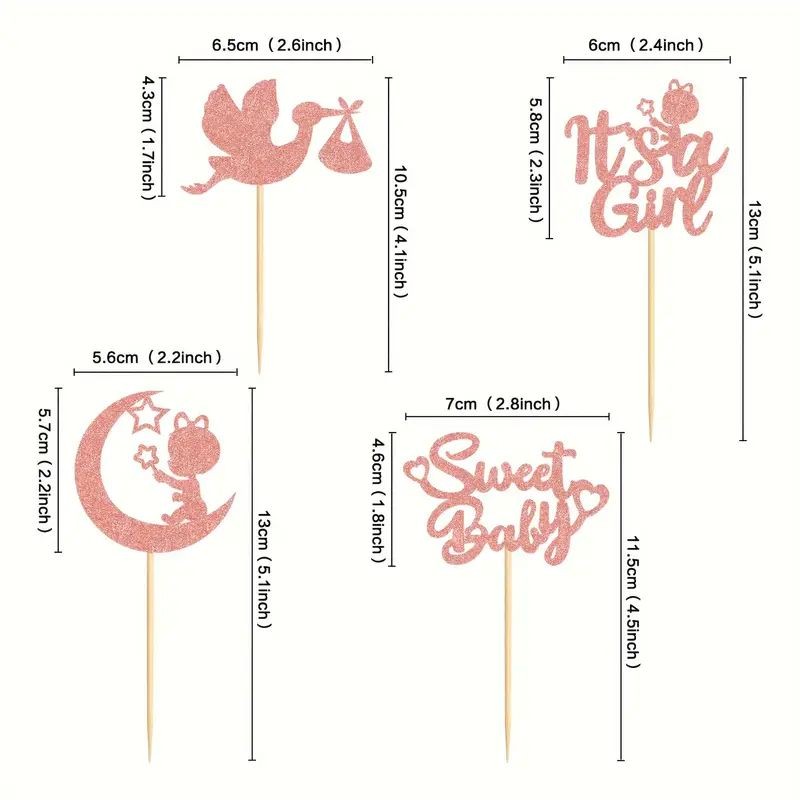 cupcake-topper-baby-shower-girl-rose-gold-12pc